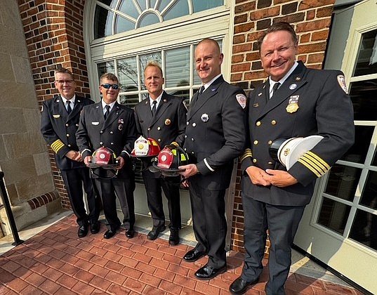 From left, Margate City Fire Chief Dan Adams, Lt. Brian Duffey, Capt. David Funk, Lt. Perry Coker and Deputy Chief Patrick Armstrong.