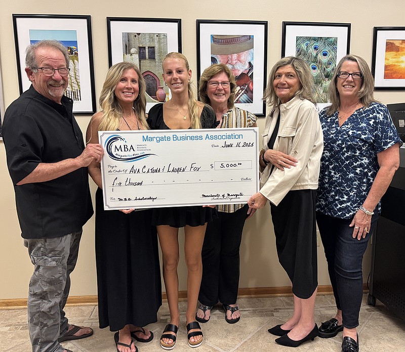 PROVIDED/From left, MBA President Ed Berger, Chrissy Campbell, Ava Catona, Rolynn Grabowski, MBA Treasurer Nancy Lynch and Board Member Chrissy Tracy