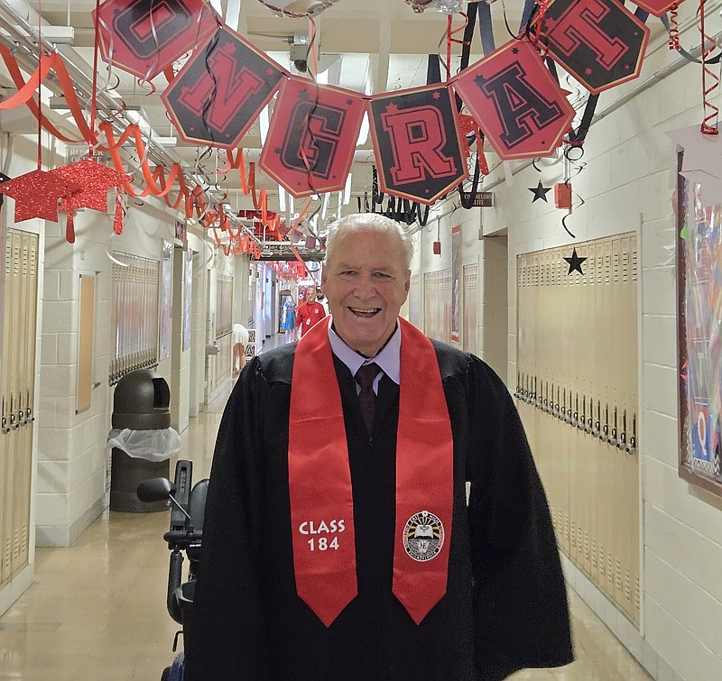 Dennis Lennon, 78, celebrating his long-awaited Northeast High School graduation