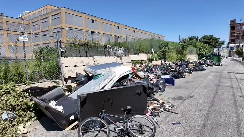 Trash seen on C Street and Allegheny Avenue amid the District Council 33 strike, taken on the 4th of July. (Credit: @philly_captain on X)