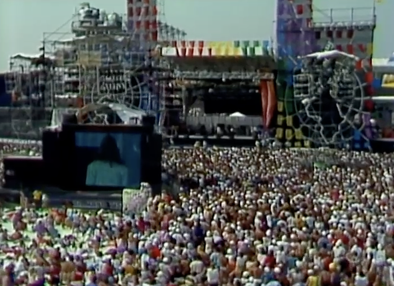 Madonna was just one of many prominent artists who performed in front of 100,000 people at John F. Kennedy Stadium during the July 13, 1985, Live Aid concerts. (Credit: Instagram @live_aid1985)