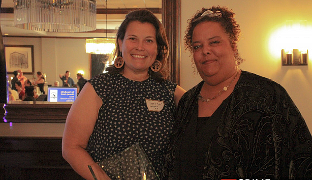 Alexis Moyer, left, at the county award ceremony (Credit: Crimewatch)