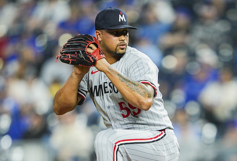 Apr 9, 2025; Kansas City, Missouri, USA; Minnesota Twins relief pitcher Jhoan Duran (59) pitches against the Kansas City Royals at Kauffman Stadium. Mandatory Credit: Jay Biggerstaff-Imagn Images