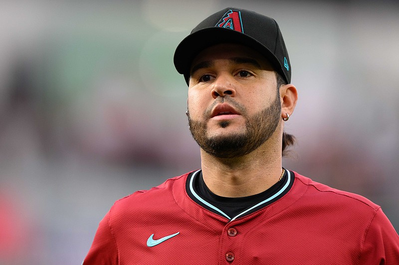 Apr 4, 2025; Washington, District of Columbia, USA; Arizona Diamondbacks third baseman Eugenio Suarez (28) warms up prior to a game against the Washington Nationals at Nationals Park. Mandatory Credit: Reggie Hildred-Imagn Images