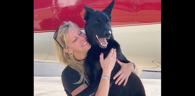 Laurie Zaleski and Tucker (photos from Funny Farm Rescue Facebook page)