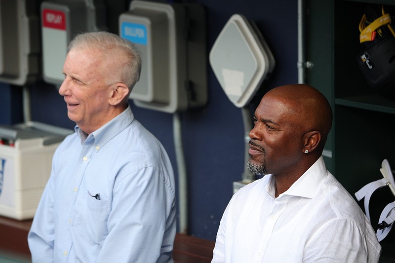 Ed Wade and Jimmy Rollins were inducted onto the Wall of Fame by the Phillies Friday. (Grace Del Pizzo/On Pattison)