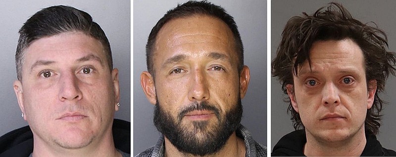 From left, Brian Vanderleeuw, of Dublin; Richard Szlavik of Wayne, and Christopher Scott (Credit: Bucks County law enforcement)