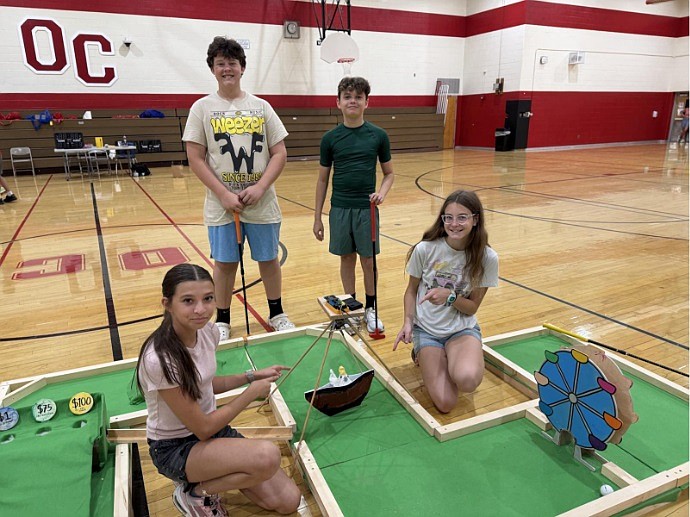 Ocean City Intermediate School students build mini-golf courses using engineering principles they learned during a unique summer camp program. (Photo courtesy of Ocean City school district)