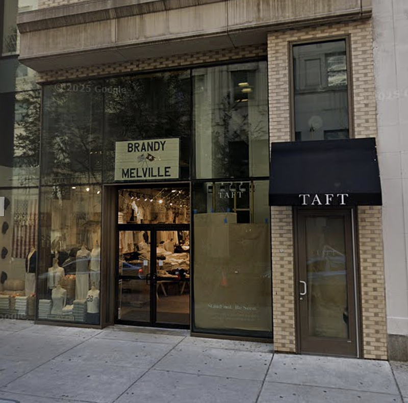 Brandy Melville, located in the 1500 block of Walnut Street in Philadelphia, was home to an incident that left one security guard discharging his firearm Tuesday afternoon, according to witnesses. (Image courtesy of Google StreetView)