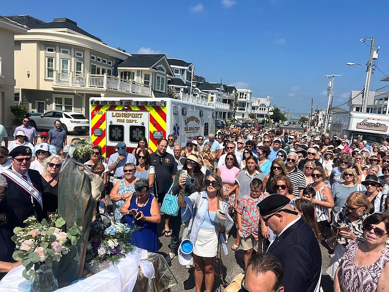 PROVIDED/The faithful of Epiphany Church in Longport join a procession honoring Mary, the Mother of Christ on August. 15, 2025.