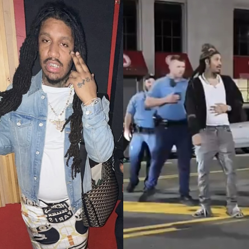 Police arrest Philly rapper Skrilla during a music video shoot last weekend (Credit: @NoJumper on Instagram)