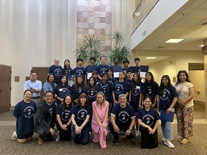 Youth Leadership Institute students and community leaders at the Jaisohn Community Wellness Plaza following the program’s second session. (Credit: Jaisohn Center/AAPI)
