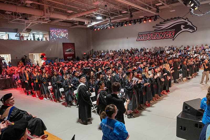 Montgomery County Community College has joined the Aspen Institute College Excellence Program’s expanded Unlocking Opportunity, reinforcing its commitment to offering programs that lead to meaningful careers with livable wages. Pictured are graduates celebrating at one of MCCC’s 2025 Commencement ceremonies. Photo by Linda Johnson.