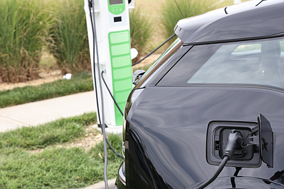 An electric vehicle charging in New Jersey in July 2022. Credit: Edwin J. Torres/LevittownNow