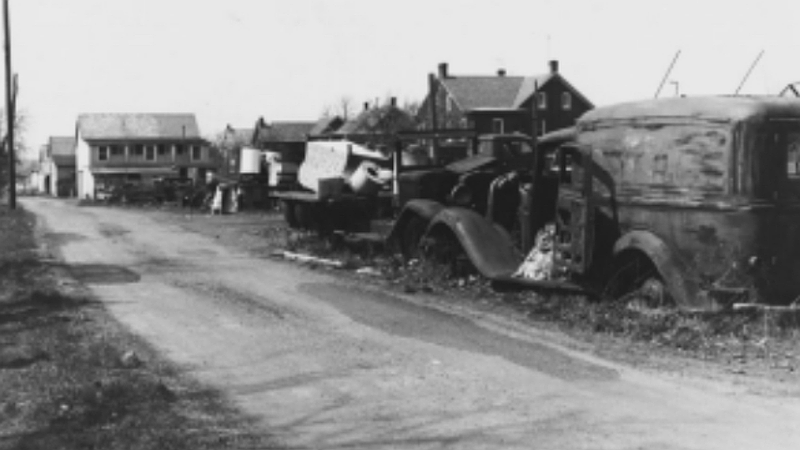 Barney Rubin’s junkyard in Souderton, 1950, east of the park. (Courtesy of the Souderton-Telford Historical Society)