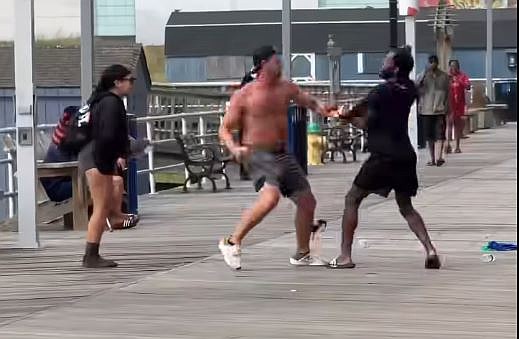 Part of the fight was captured on video. (Facebook: Sherman Undadog Sessoms)