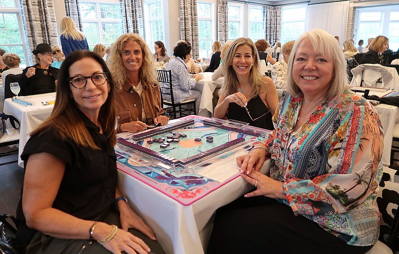 PROVIDED/Karen Frieman, Bari Frydman, Anat Cohen and Mindy Goldberg played mahjong at the annual Jewish Family Service Card Party, Aug. 21, 2025.