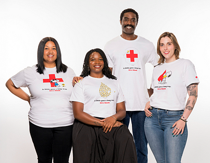 The new shirts being modeled. Credit: American Red Cross