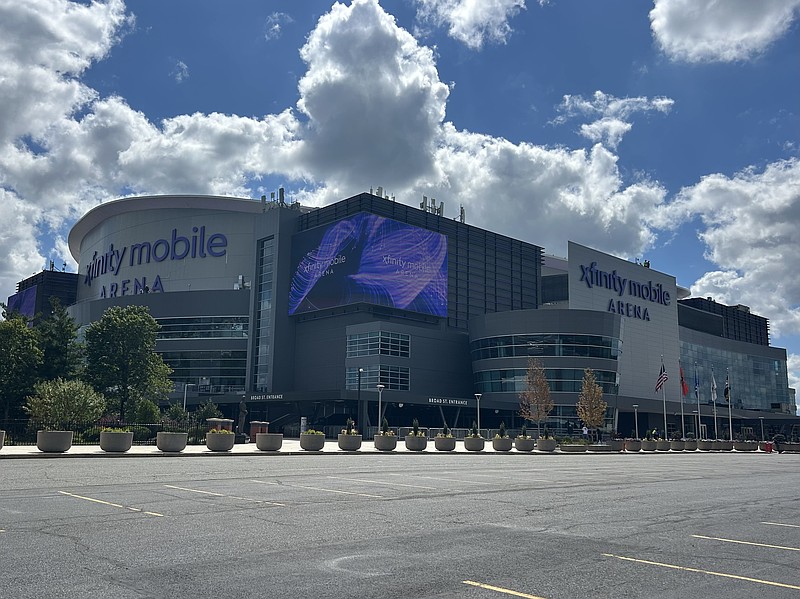 The newly christened Xfinity Mobile Arena, directly following the official reveal of new signage. (Grace Del Pizzo/On Pattison)