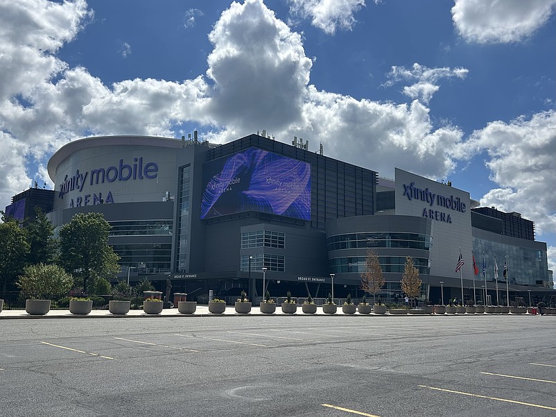 The newly christened Xfinity Mobile Arena, directly following the official reveal of new signage. (Grace Del Pizzo/On Pattison)