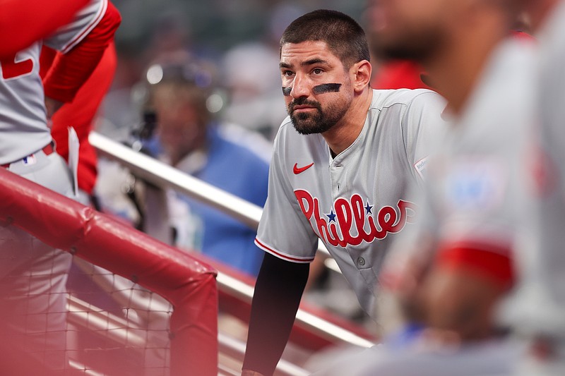 Nick Castellanos is out of the lineup Wednesday. Mandatory Credit: Brett Davis-Imagn Images.