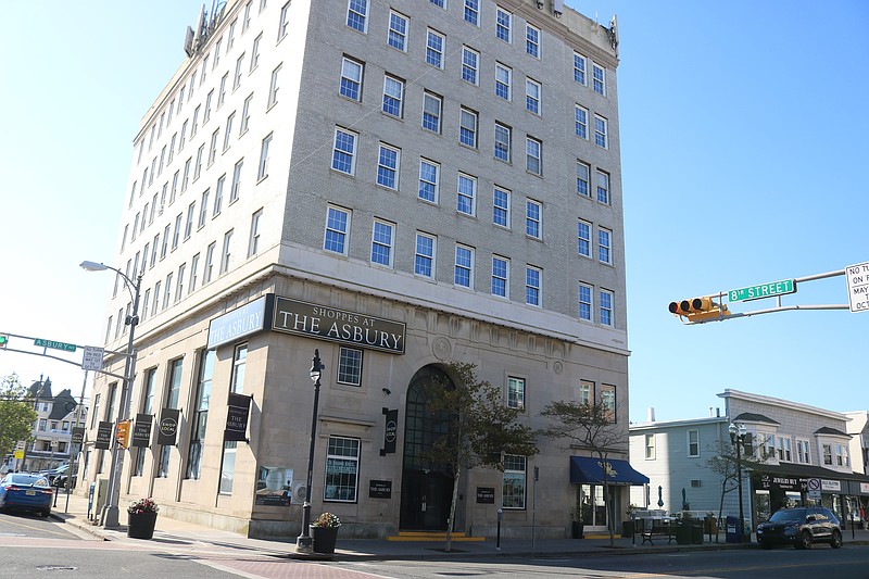 The former Crown Bank Building at 801 Asbury Ave. now houses The Shoppes at Asbury retail complex.