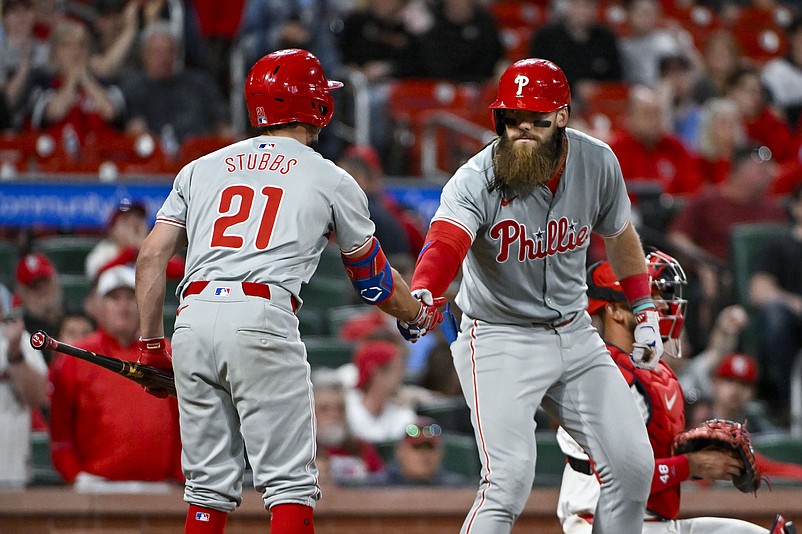 Garrett Stubbs (left) helped Brandon Marsh (right) turn his season around. Mandatory Credit: Jeff Curry-USA TODAY Sports