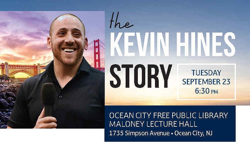 Suicide attempt survivor Kevin Hines will give a Suicide Prevention Month presentation at the Ocean City Free Public Library. (Photo courtesy of Ocean City Free Public Library)
