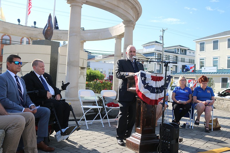 Mayor Leonard Desiderio speaks during the Patriot Day Ceremony in honor of the victims of the Sept. 11, 2001, terrorist attacks.