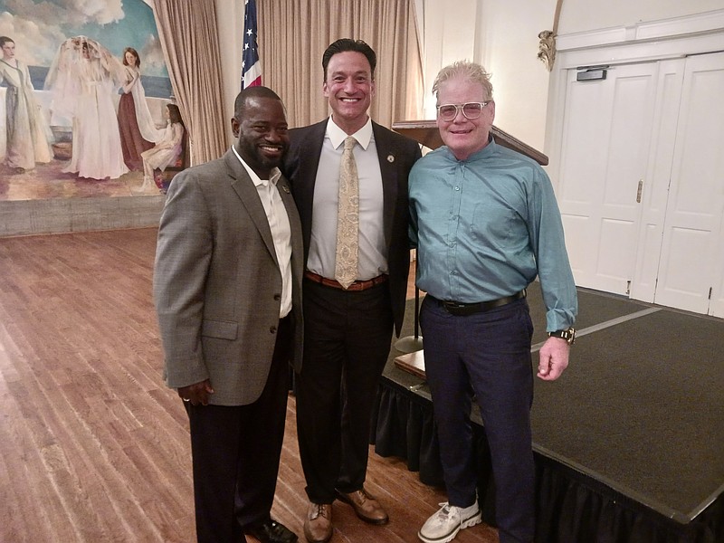 The Cape May County Chamber of Commerce legislative speakers included, from left, Assemblyman Antwan McClellan, Sen. Michael Testa and Assemblyman Erik Simonsen.