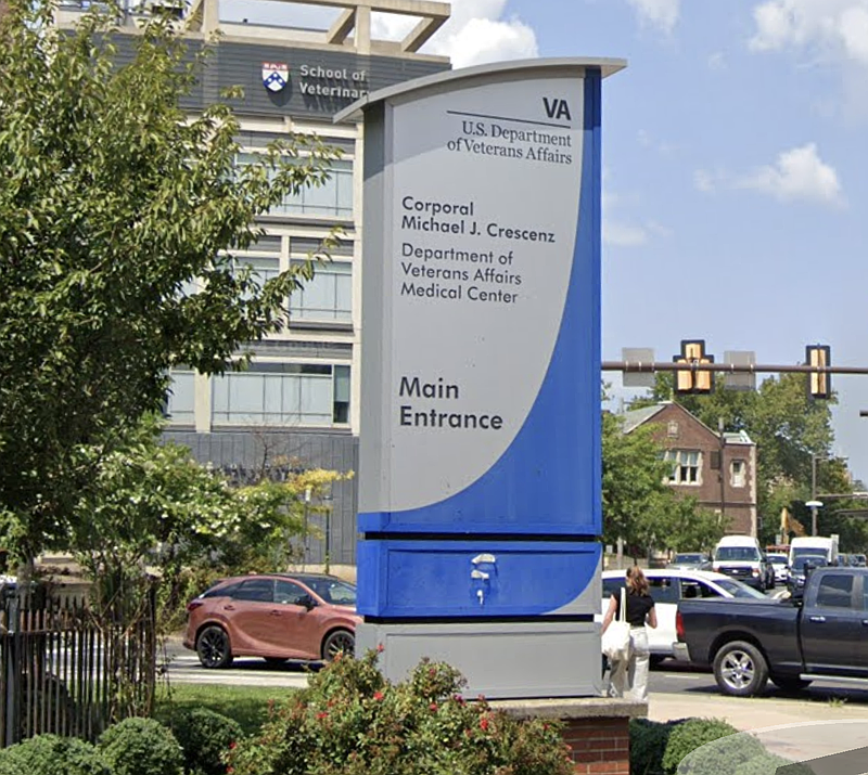 The U.S. Department of Veterans Affairs will continue its healthcare for the country's veterans during the shutdown. How will Philadelphia's region be impacted? (Credit: Google StreetView)