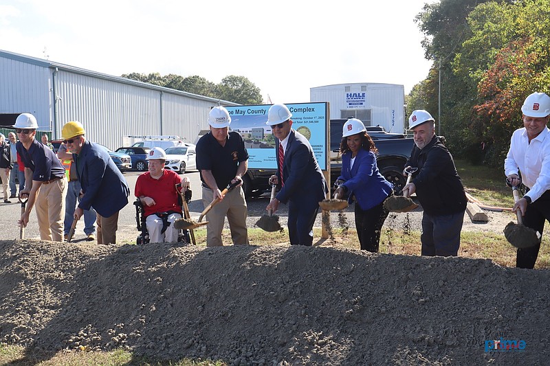 Cape May County officials celebrate the start of construction with a traditional groundbreaking ceremony. (Photos courtesy of Cape May County Facebook page)
