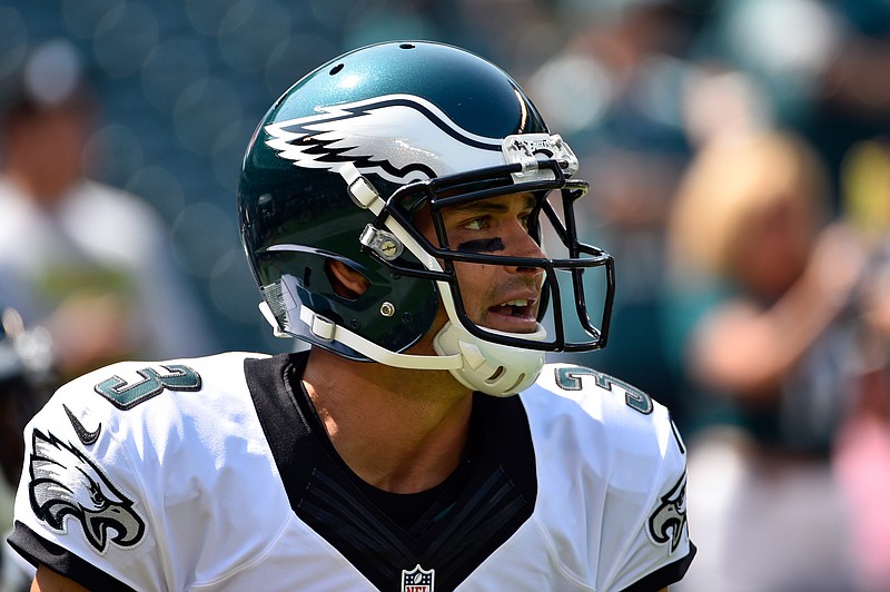 Aug 16, 2015; Philadelphia, PA, USA; Philadelphia Eagles quarterback Mark Sanchez (3) warms up before a preseason NFL football game against the Indianapolis Colts at Lincoln Financial Field. Mandatory Credit: Derik Hamilton-USA TODAY Sports