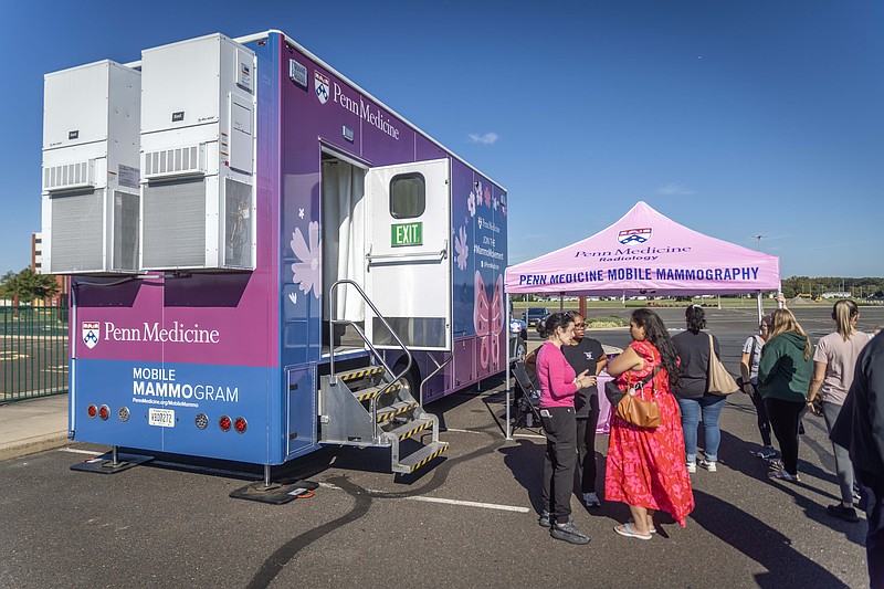 Women throughout the region flocked to Parx Casino in Bensalem Saturday to take part in free breast cancer screenings, which were provided by a Penn Medicine van.