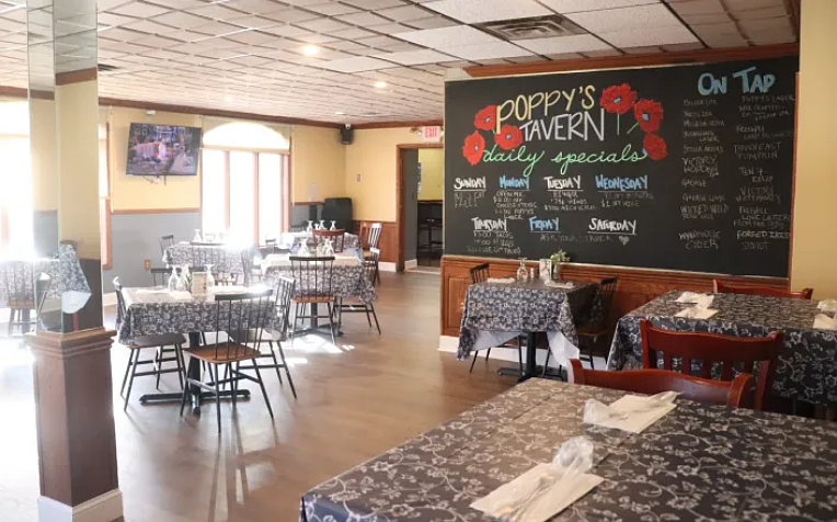 Poppy’s Tavern is located in the historic Hatfield Hotel building at 64 E. Lincoln Avenue.