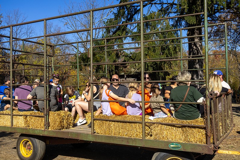 Neighbors enjoying an afternoon hayride at the 2024 Montgomery Township Autumn Festival (Credit: Montgomery Township)