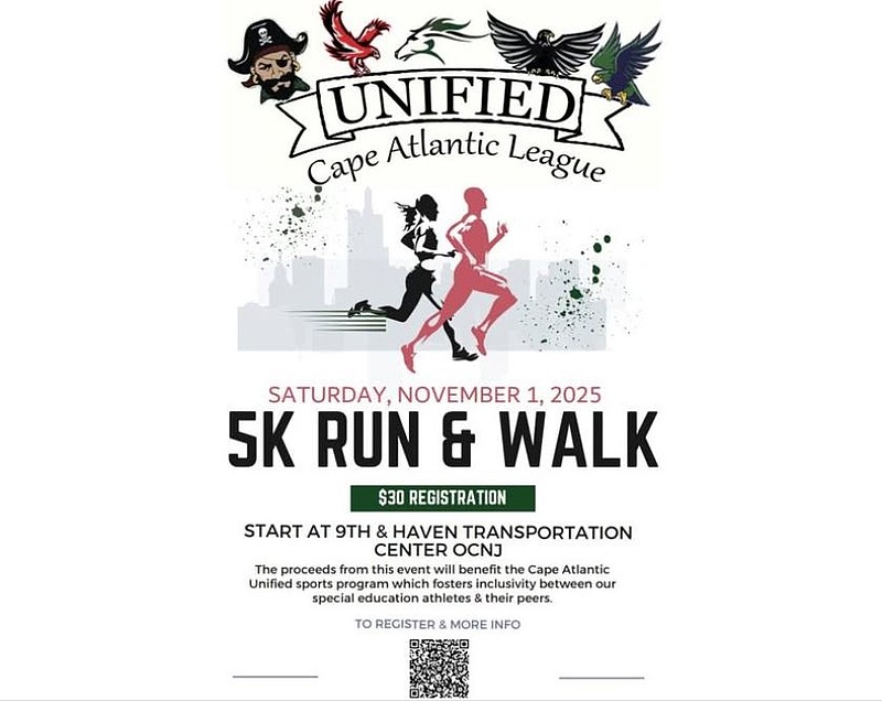 Flyer for Cape-Atlantic League Unified Run and Walk on Nov. 1