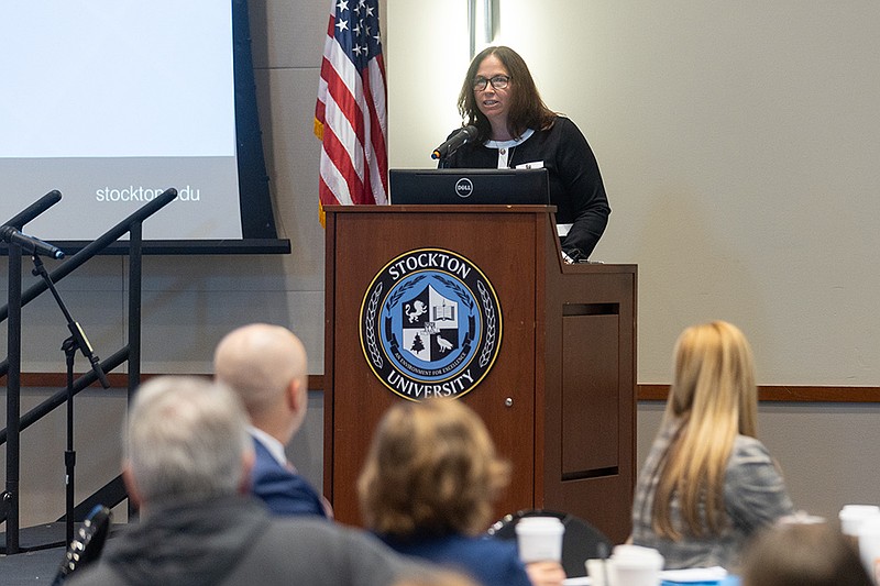 PROVIDED/Egg Harbor Township High School teacher Christa Delaney, the Atlantic County Teacher of the Year and a 2004 Stockton graduate, was the keynote speaker at the conference.