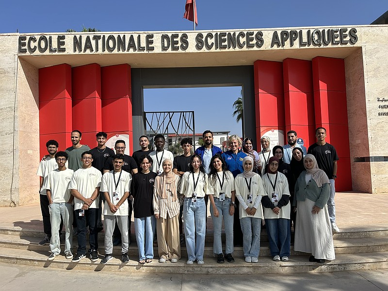 Photo 1: Students at the National School of Applied Science in Agadir, Morocco, completed the second-ever international mission with the Challenger Learning Center at Montco Pottstown. Photo courtesy of the National School of Applied Science