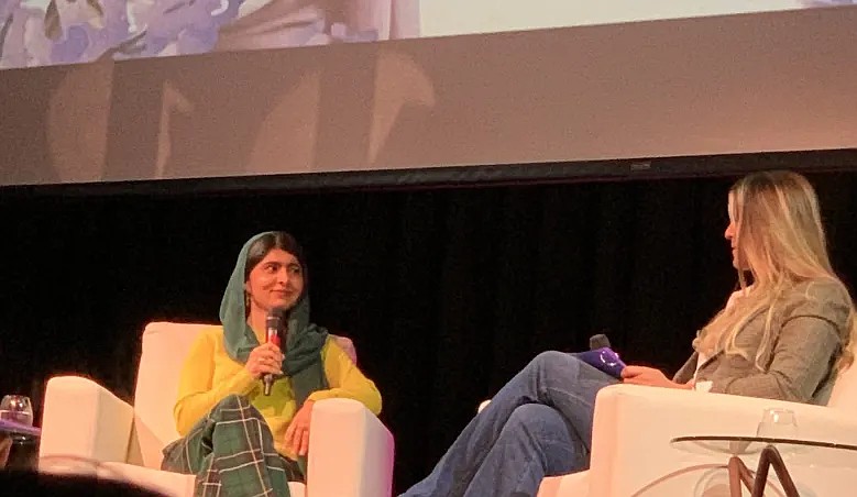 Malala with Kylie Kelce on Tuesday, Oct. 28, 2025 at the Fillmore. Photo by Christine Flowers.