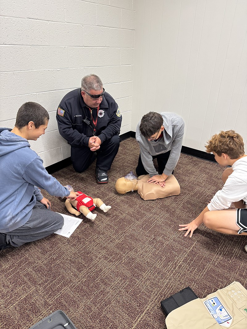 PROVIDED/Ventnor Middle School eighth graders learn CPR.