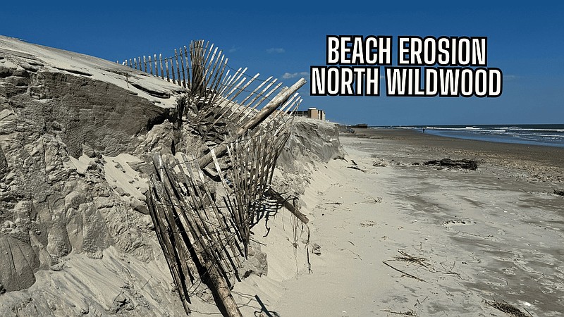 North Wildwood suffers from serious beach and dune erosion. (Photo courtesy of Wildwood Video Archive)