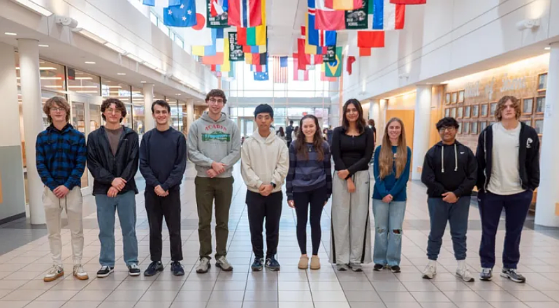 (From the L-R: Stephen Glaudel, Alin Grate, Ben Kantor, James Kearney, Daniel Kim, Lily Nicholl, Rani Patel, Lexi Steen, Tanush Vekaria, and Ethan Whitehurst) (Courtesy of David Thomas)
