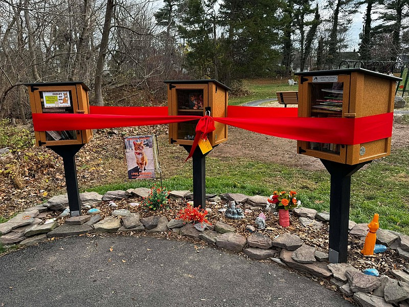 Charlie's Corner and Little Free Library at White's Road Park on Sunday, Nov. 23, 2025 (Credit: Linette Kalbach)