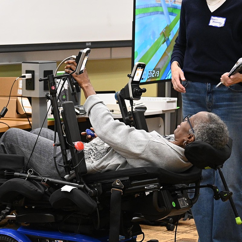 From accessibility chairs, motorized buttons, and communicating keyboards, the tech created by ASL was introduced DCIU educators in a recent workshop. (Image courtesy of DCIU)