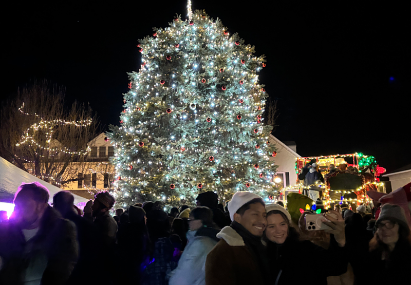 The Perkasie Christmas tree shines bright following the tree lighting ceremony.