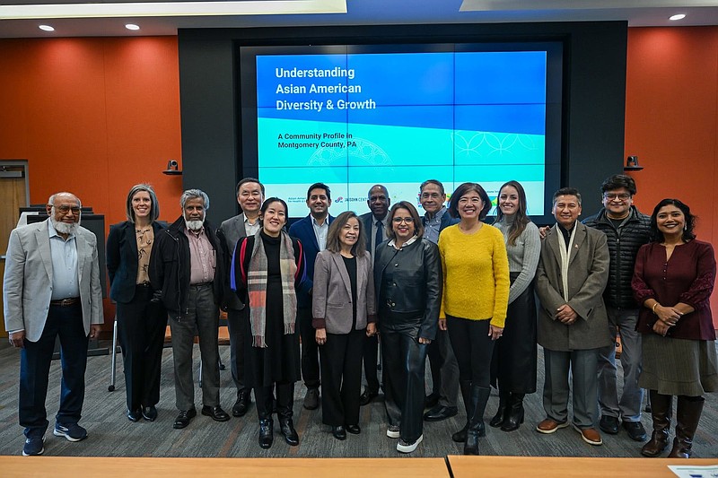 Group photo of community leaders and speakers participating in the press briefing on Montgomery County’s Asian American community. (Credit: Jaisohn Center)