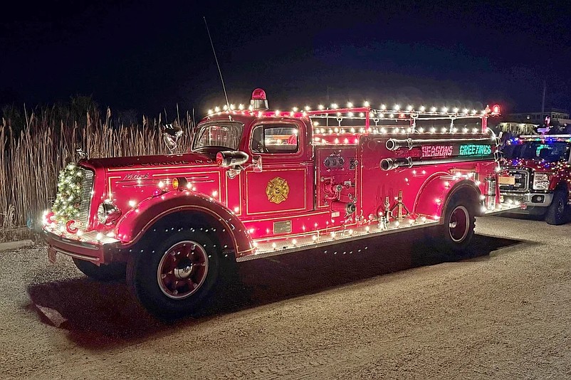 White lights adorn one of the fire trucks in the parade. (Photos courtesy of Sea Isle City)