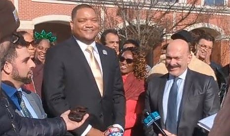 Marty Small smiles following his acquittal flanked by attorneys Jordan Barbone, left, and Lou Barbone.