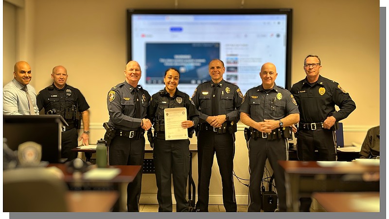 Officer Janelle Hunt completing her Probationary Year last April. (Credit: Abington Township Police Department).